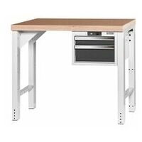 Vario arbetsbänk med hurts 16G, höjd 850 mm, Multiplex-bokskiva 12×20G