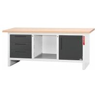 Arbetsbänk med 3 lådor och 1 dörr, Skivans längd: 2000mm