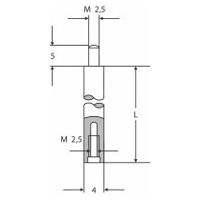 Extensión para relojes comparadores 4mm 20mm